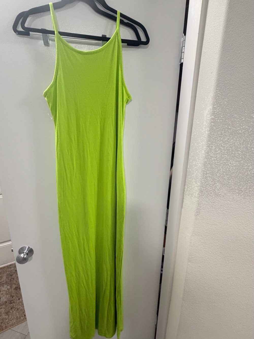 AFRM Neon Lime Green Maxi Slip Dress